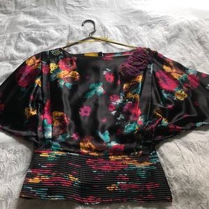 Batwing silk top